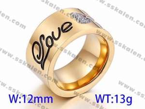 Stainless Steel Stone&Crystal Ring - KR42662-K