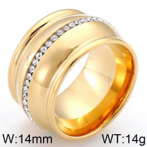 Stainless Steel Stone&Crystal Ring - KR42768-K