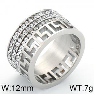 Stainless Steel Stone&Crystal Ring - KR42774-K