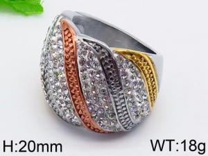 Stainless Steel Stone&Crystal Ring - KR43073-LK