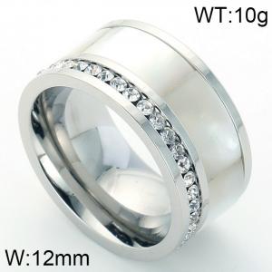Stainless Steel Stone&Crystal Ring - KR43360-K