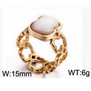 Stainless Steel Gold-plating Ring - KR43372-K