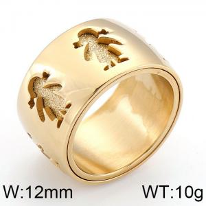 Stainless Steel Gold-plating Ring - KR43414-K