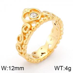 Stainless Steel Gold-plating Ring - KR43418-K