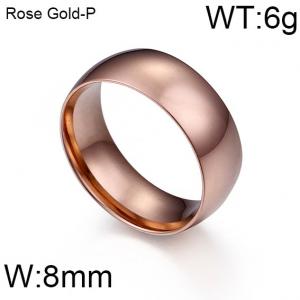 Stainless Steel Rose Gold-plating Ring - KR43441-K