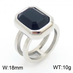 Stainless Steel Stone&Crystal Ring - KR43519-K