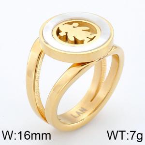 Stainless Steel Gold-plating Ring - KR43542-K