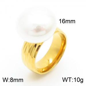 Stainless Steel Gold-plating Ring - KR43968-K