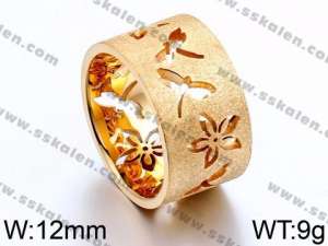 Stainless Steel Gold-plating Ring - KR44005-K