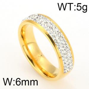 Stainless Steel Stone&Crystal Ring - KR44012-K