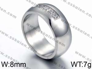 Stainless Steel Stone&Crystal Ring - KR44033-K