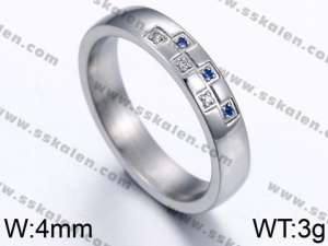 Stainless Steel Stone&Crystal Ring - KR44042-K