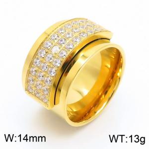 Stainless Steel Stone&Crystal Ring - KR44064-K