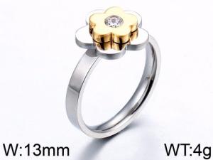 Stainless Steel Stone&Crystal Ring - KR44082-K