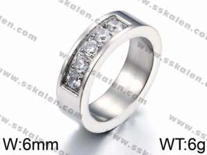 Stainless Steel Stone&Crystal Ring - KR44183-K