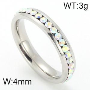 Stainless Steel Stone&Crystal Ring - KR44184-K