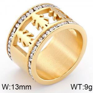 Stainless Steel Stone&Crystal Ring - KR44191-K