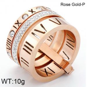 Multi ring ring with diamond and Roman letters trendy fashion accessory ring - KR44204-K