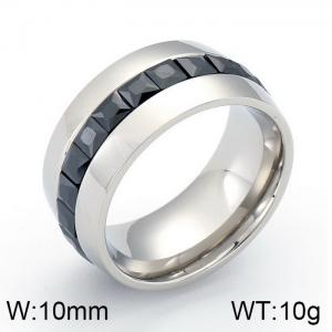 Stainless Steel Stone&Crystal Ring - KR44206-K