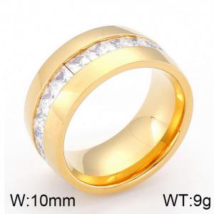 Stainless Steel Stone&Crystal Ring - KR44208-K