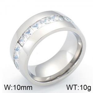 Stainless Steel Stone&Crystal Ring - KR44209-K