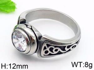 Stainless Steel Stone&Crystal Ring - KR44237-TGX