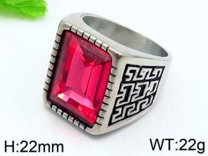 Stainless Steel Stone&Crystal Ring - KR44276-TGX