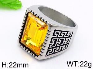 Stainless Steel Stone&Crystal Ring - KR44277-TGX
