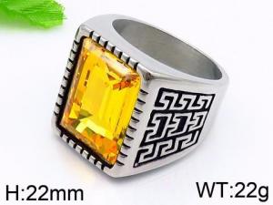 Stainless Steel Stone&Crystal Ring - KR44277-TGX