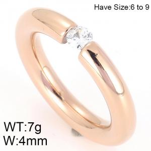 Stainless Steel Stone&Crystal Ring - KR44302-K