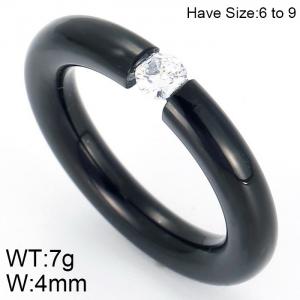 Stainless Steel Stone&Crystal Ring - KR44303-K