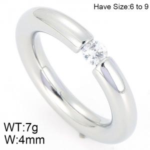 Stainless Steel Stone&Crystal Ring - KR44304-K