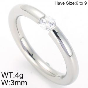 Stainless Steel Stone&Crystal Ring - KR44313-K