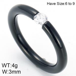 Stainless Steel Stone&Crystal Ring - KR44314-K