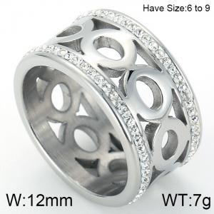 Stainless Steel Stone&Crystal Ring - KR44324-K
