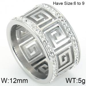 Stainless Steel Stone&Crystal Ring - KR44334-K