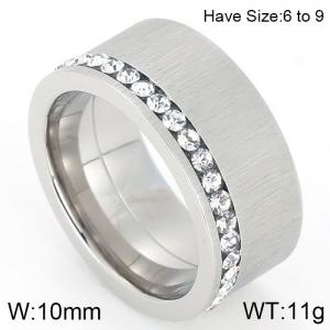 Stainless Steel Stone&Crystal Ring - KR44337-K