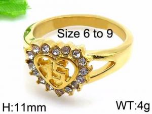 Stainless Steel Stone&Crystal Ring - KR44343-LK