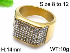 Stainless Steel Stone&Crystal Ring - KR44344-LK