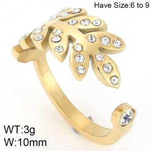 Stainless Steel Stone&Crystal Ring - KR44358-K