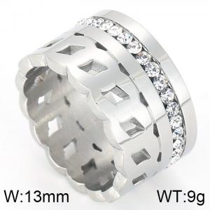 Stainless Steel Stone&Crystal Ring - KR44362-K