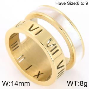 Stainless Steel Gold-plating Ring - KR44371-K