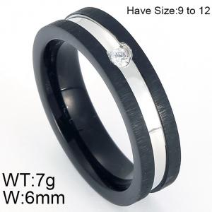 Stainless Steel Stone&Crystal Ring - KR44374-K