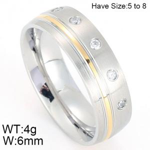 Stainless Steel Stone&Crystal Ring - KR44375-K