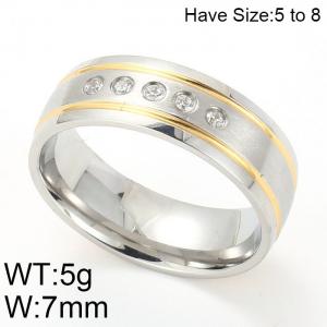 Stainless Steel Stone&Crystal Ring - KR44376-K