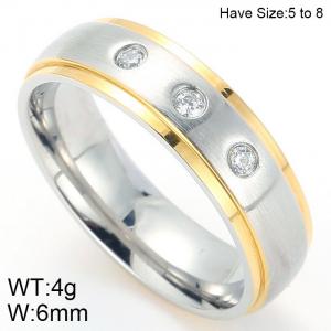 Stainless Steel Stone&Crystal Ring - KR44380-K