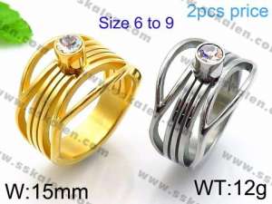 Stainless Steel Lover Ring - KR44396-K