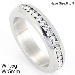 Stainless Steel Stone&Crystal Ring - KR44397-K