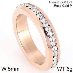 Stainless Steel Stone&Crystal Ring - KR44398-K