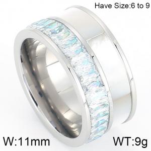 Stainless Steel Stone&Crystal Ring - KR44434-K
